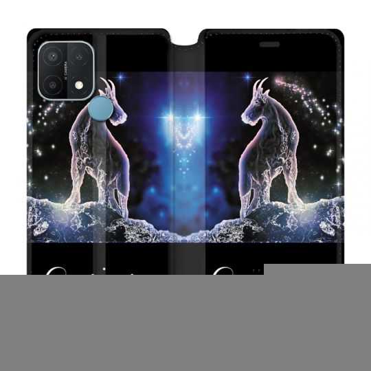 Housse Cuir Portefeuille Pour Oppo A15 Signe Zodiaque 2 Capricorne
