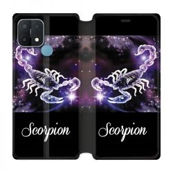 Housse Cuir Portefeuille Pour Oppo A15 Signe Zodiaque 2 Scorpion
