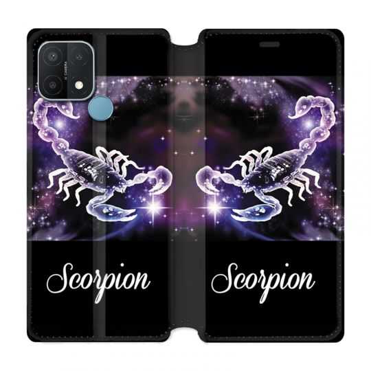 Housse Cuir Portefeuille Pour Oppo A15 Signe Zodiaque 2 Scorpion