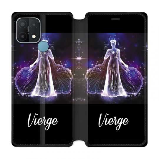 Housse Cuir Portefeuille Pour Oppo A15 Signe Zodiaque 2 Vierge