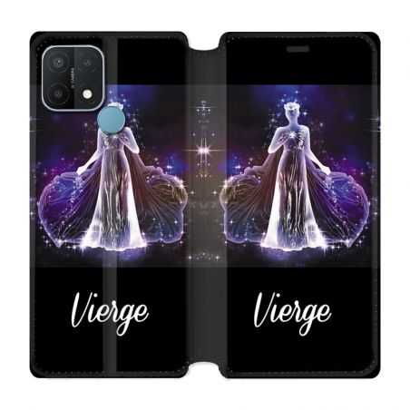 Housse Cuir Portefeuille Pour Oppo A15 Signe Zodiaque 2 Vierge