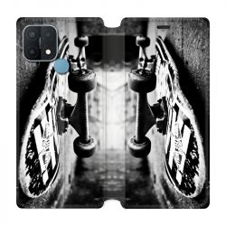 Housse Cuir Portefeuille Pour Oppo A15 Skate Vintage