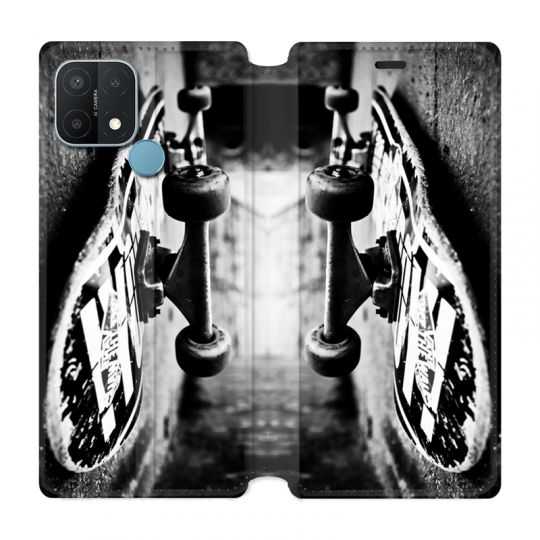 Housse Cuir Portefeuille Pour Oppo A15 Skate Vintage