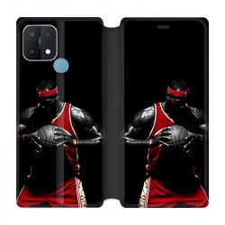 Housse Cuir Portefeuille Pour Oppo A15 Basketeur