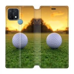 Housse Cuir Portefeuille Pour Oppo A15 Golf Balle