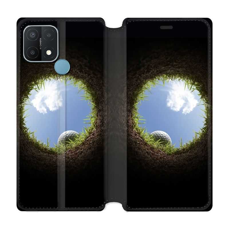 Housse Cuir Portefeuille Pour Oppo A15 Golf Trou