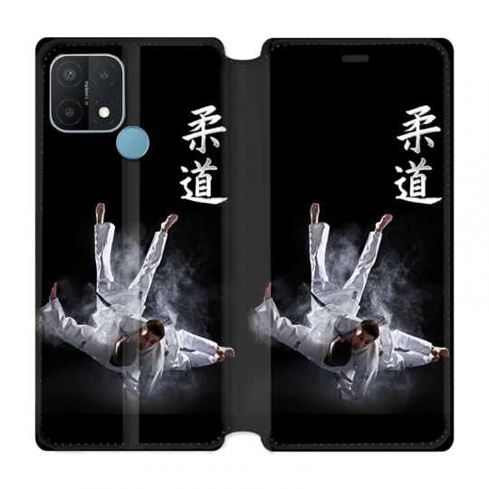 Housse Cuir Portefeuille Pour Oppo A15 Judo Noir