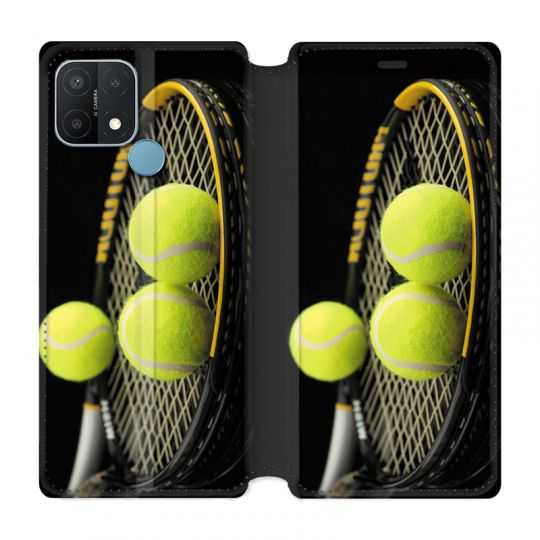 Housse Cuir Portefeuille Pour Oppo A15 Tennis Balls
