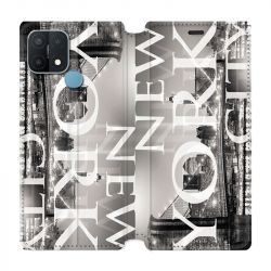 Housse Cuir Portefeuille Pour Oppo A15 Amerique USA New York