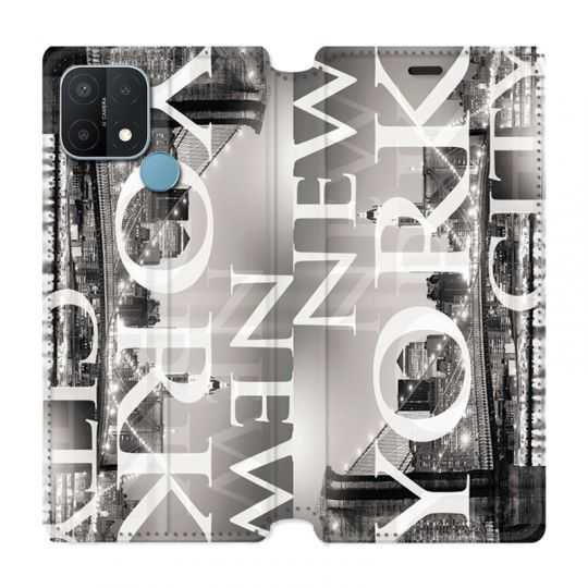 Housse Cuir Portefeuille Pour Oppo A15 Amerique USA New York