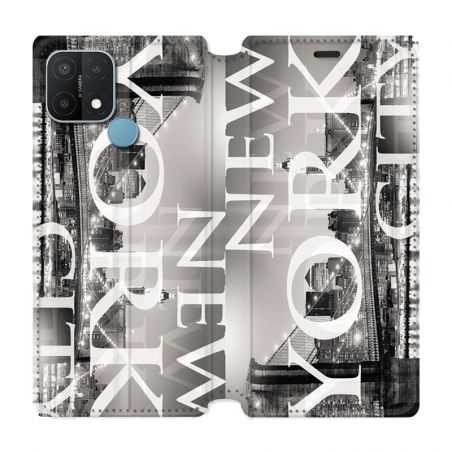 Housse Cuir Portefeuille Pour Oppo A15 Amerique USA New York