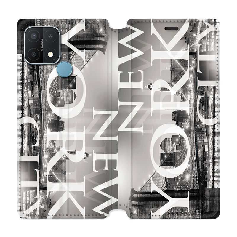 Housse Cuir Portefeuille Pour Oppo A15 Amerique USA New York
