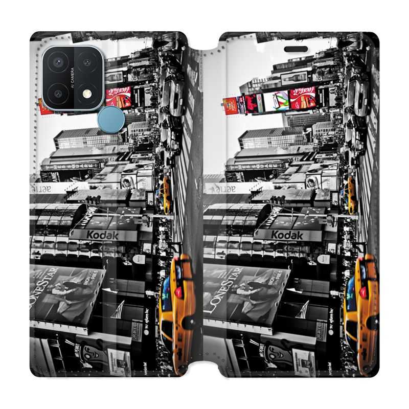 Housse Cuir Portefeuille Pour Oppo A15 Amerique USA New York Taxi