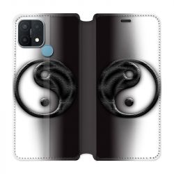 Housse Cuir Portefeuille Pour Oppo A15 Yin Yang 3d