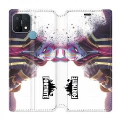 Housse Cuir Portefeuille Pour Oppo A15 Fortnite Blanc