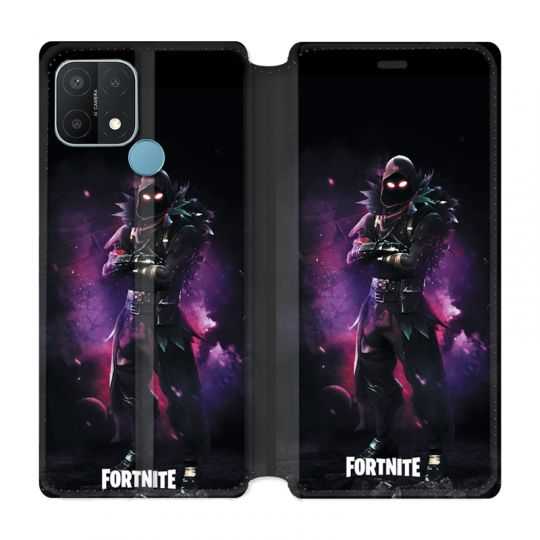 Housse Cuir Portefeuille Pour Oppo A15 Fortnite Raven