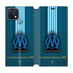 Housse Cuir Portefeuille Pour Oppo A15 Olympique Marseille OM Bande