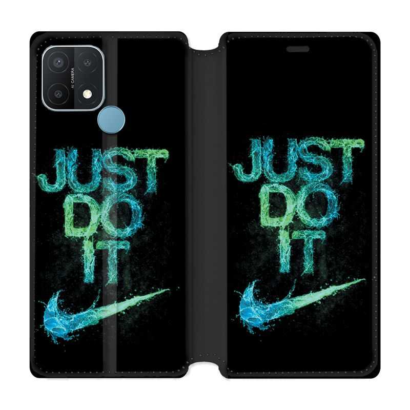 Housse Cuir Portefeuille Pour Oppo A15 Nike Just Do It
