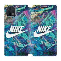 Housse Cuir Portefeuille Pour Oppo A15 Nike Turquoise