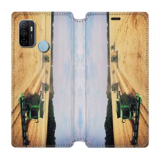 Housse Cuir Portefeuille Pour Oppo A53 / A53S Agriculture Moissonneuse