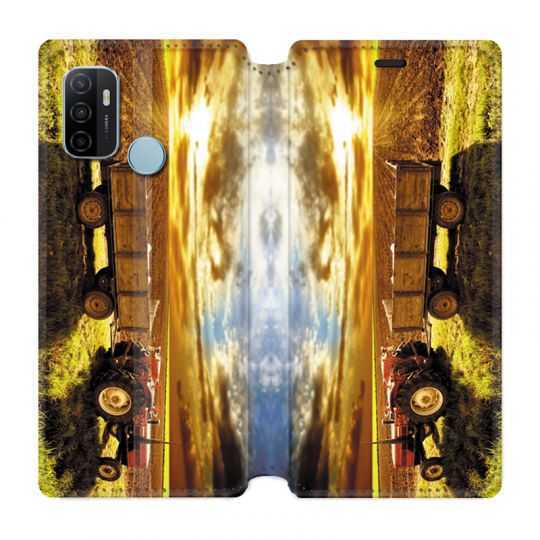 Housse Cuir Portefeuille Pour Oppo A53 / A53S Agriculture Tracteur Color