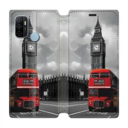 Housse Cuir Portefeuille Pour Oppo A53 / A53S Angleterre London Bus