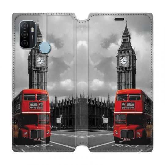 Housse Cuir Portefeuille Pour Oppo A53 / A53S Angleterre London Bus
