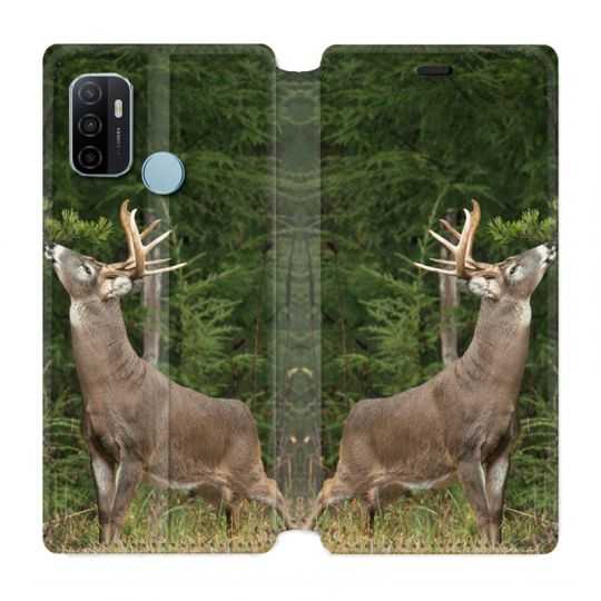 Housse Cuir Portefeuille Pour Oppo A53 / A53S Cerf