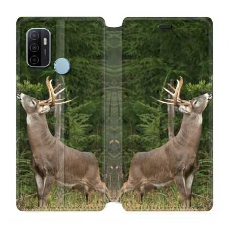 Housse Cuir Portefeuille Pour Oppo A53 / A53S Cerf