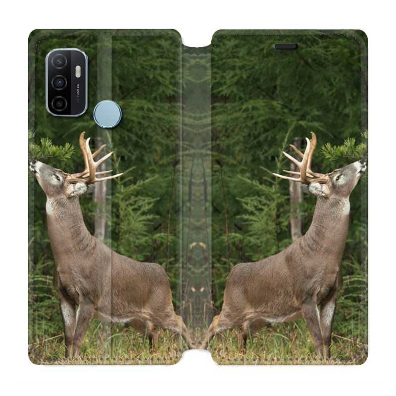 Housse Cuir Portefeuille Pour Oppo A53 / A53S Cerf