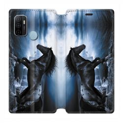 Housse Cuir Portefeuille Pour Oppo A53 / A53S Cheval Noir