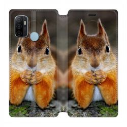 Housse Cuir Portefeuille Pour Oppo A53 / A53S Ecureuil Face