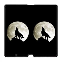 Housse Cuir Portefeuille Pour Oppo A53 / A53S Loup Noir