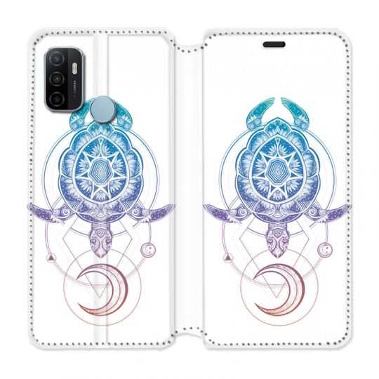Housse Cuir Portefeuille Pour Oppo A53 / A53S Animaux Maori Tortue Color