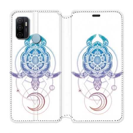Housse Cuir Portefeuille Pour Oppo A53 / A53S Animaux Maori Tortue Color