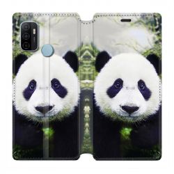 Housse Cuir Portefeuille Pour Oppo A53 / A53S Panda Color