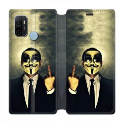 Housse Cuir Portefeuille Pour Oppo A53 / A53S Anonymous Doigt