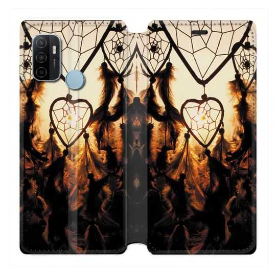 Housse Cuir Portefeuille Pour Oppo A53 / A53S Attrape Reve Noir