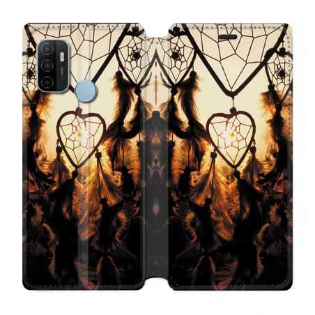 Housse Cuir Portefeuille Pour Oppo A53 / A53S Attrape Reve Noir