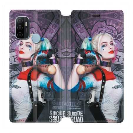 Housse Cuir Portefeuille Pour Oppo A53 / A53S Harley Quinn Batte
