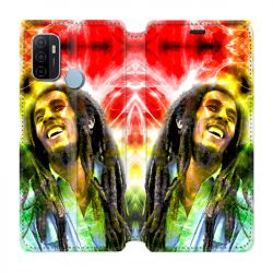 Housse Cuir Portefeuille Pour Oppo A53 / A53S Bob Marley Color