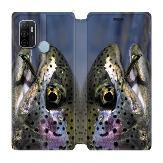 Housse Cuir Portefeuille Pour Oppo A53 / A53S Peche Truite