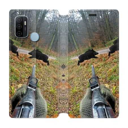 Housse Cuir Portefeuille Pour Oppo A53 / A53S Chasse Vision Tir