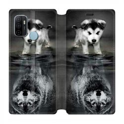 Housse Cuir Portefeuille Pour Oppo A53 / A53S Chien Reflet