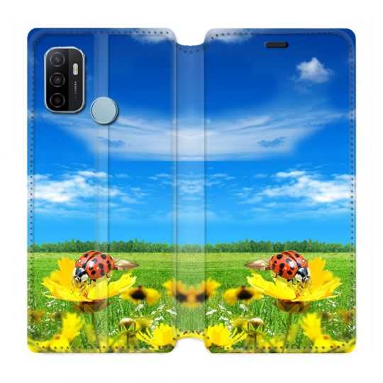 Housse Cuir Portefeuille Pour Oppo A53 / A53S Coccinelle