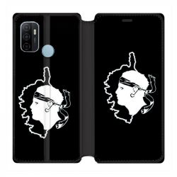 Housse Cuir Portefeuille Pour Oppo A53 / A53S Corse Noir