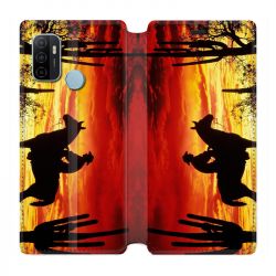 Housse Cuir Portefeuille Pour Oppo A53 / A53S Cow Boy Soleil