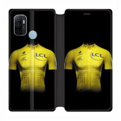 Housse Cuir Portefeuille Pour Oppo A53 / A53S Cyclisme Maillot Jaune