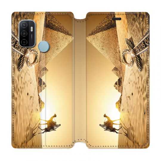 Housse Cuir Portefeuille Pour Oppo A53 / A53S Egypte Chameau
