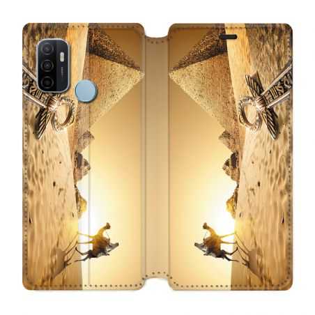 Housse Cuir Portefeuille Pour Oppo A53 / A53S Egypte Chameau